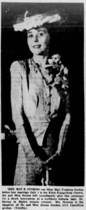 Mary Gordon Storms, AKA Mrs. Roy B. Storms